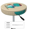 thumbnail image 4 of Balery Cool Dino Playing Skateboard Fundas de asiento para taburete de bar redondo de tela de terciopelo ajustables que protegen de arañazos y manchas para sillas de 14 a 17 pulgadas.-14 inch, 4 of 7