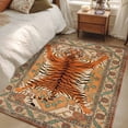 thumbnail image 6 of Tiger Retro Kitchen Runner Rug 2.7x5 Washable Runners for Hallway Non Slip Orange Boho Animal Ethnic Tribal Floral Large Area Rug Indoor Floor Carpet for Bathroom Laundry Entryway Bedroom Living Room, 6 of 9