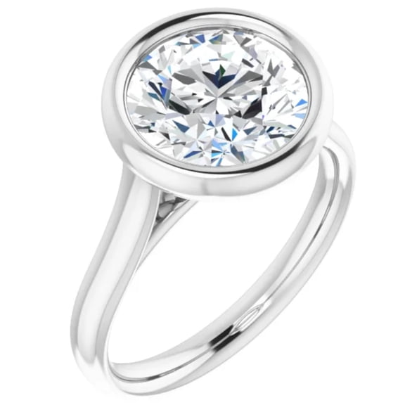 3 Carat Round Lab Grown Diamond Engagement Ring