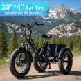 thumbnail image 2 of Adult Electric Tricycle with Large Basket - Broobey 20" Fat Tire E-Trike, 500W Motor, 48V 15Ah Removable Battery, Long Range, UL2849 Certified, Black, 2 of 9