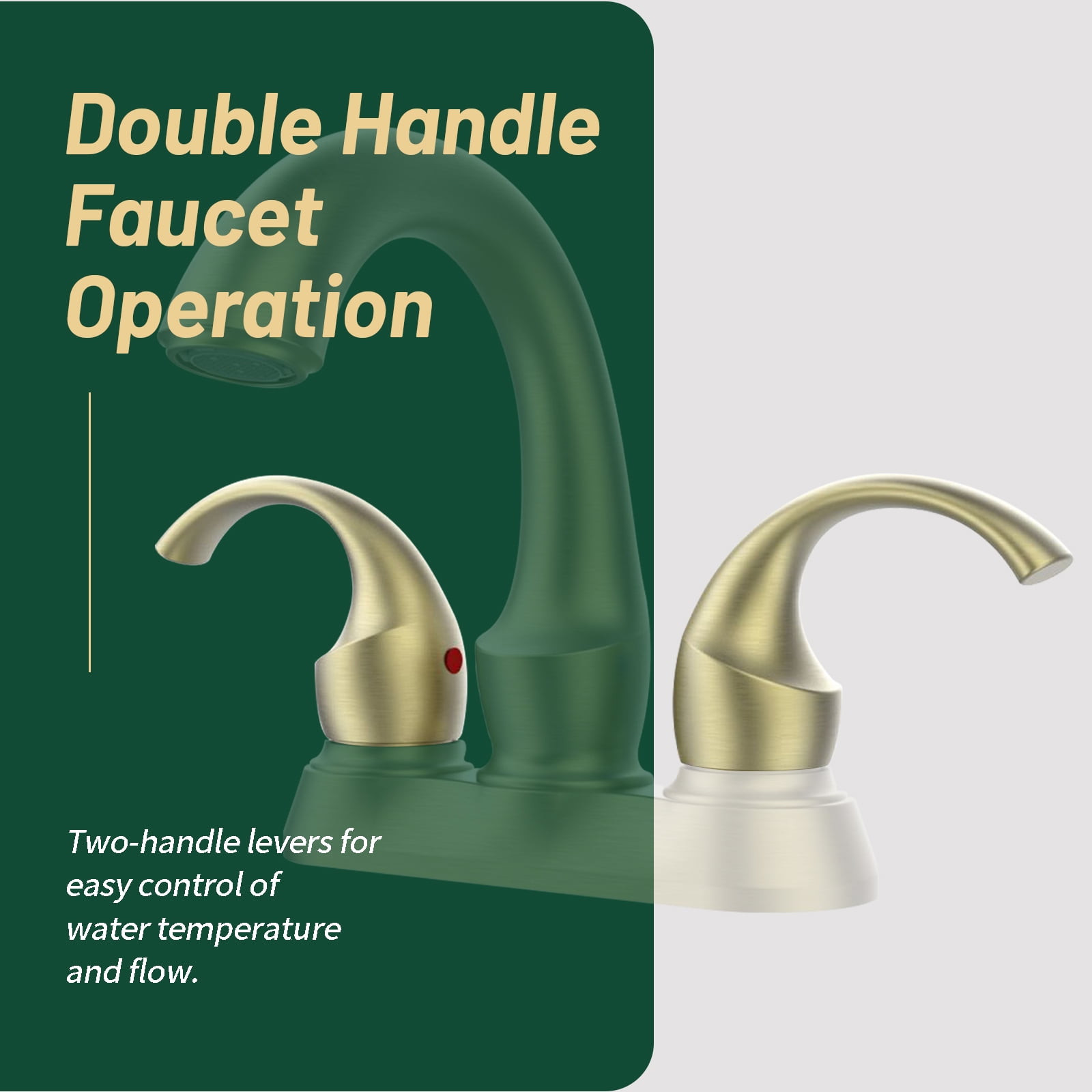 Cobbe 2-Handle Swan Style Bathroom Sink Faucet with Aerator 4-inch Centerset Vanity Sink with Pop-Up Drain and Supply Hoses  Brushed Gold