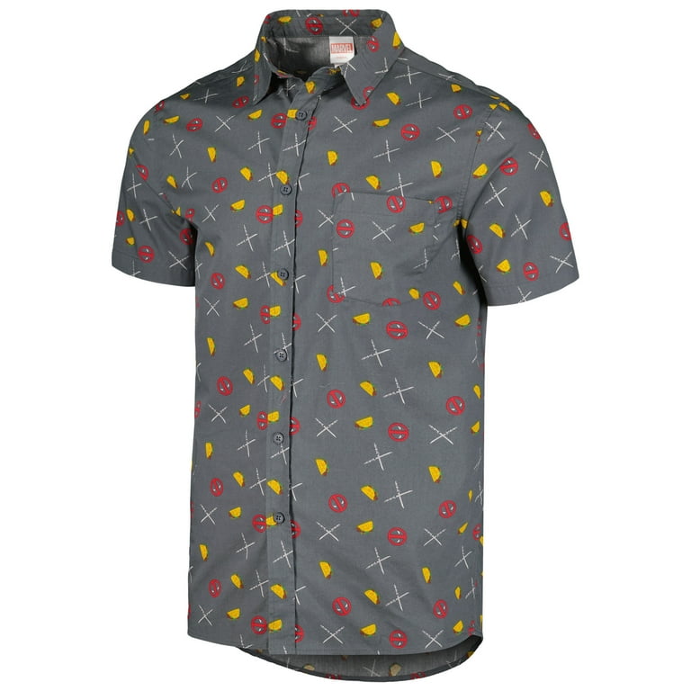 marvel dress shirts Deadpool Marvel Long Sleeve Button Up Shirt