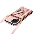 thumbnail image 3 of Decase for Samsung Galaxy A12 5G Case with Card Holder,Slim Envelope Crossbody Lanyard Flip Magnetic Folding Purse Protective Back Case with Zipper Pocket Kickstand Shoulder Strap for Women,Rosegold, 3 of 5