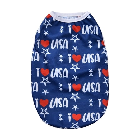 Dog Clothes for Small Dogs Small American Flag Design Summer Dog Clothes Lightweight Tank Top 1 Pc Patriotic Puppy Apparel