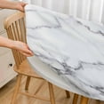 thumbnail image 3 of White Marble Round Tablecloth Abstract Grey Stone Waterproof Oil-Proof Table Cover Table Cloth For Indoor Dining, Outdoor Picnic Parties, Camping ,Fits For Table 40-44" Inches, 3 of 6