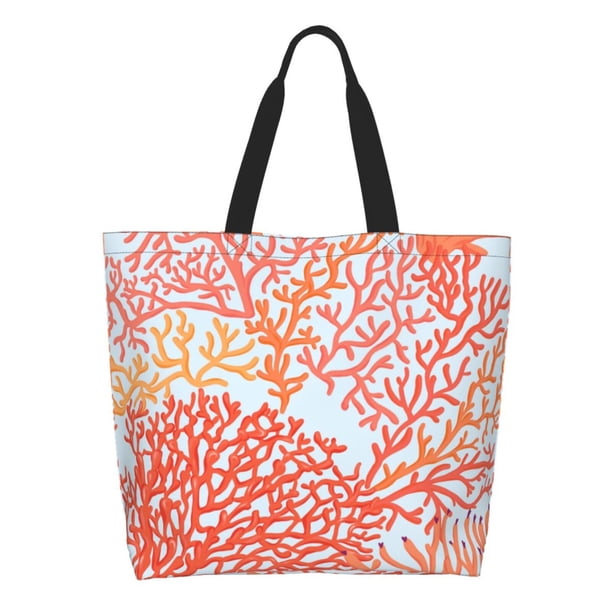 Balery Corals Bolsa Tote Estilo Estético con Cremalleras, Bolsa de Hombro, Bolsa de Compras Grande y Plegable