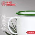 thumbnail image 3 of Red Co. Set of 4 Enamelware Metal 12 Oz Round Camping Mugs with Handle, Solid White/Dark Green Rim, 3 of 9