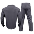 thumbnail image 4 of Mens Casual Long Sleeve Button Down Shirt And Pants Set Lightweight Breathable Two Piece Outfit For Everyday Wear, 4 of 5