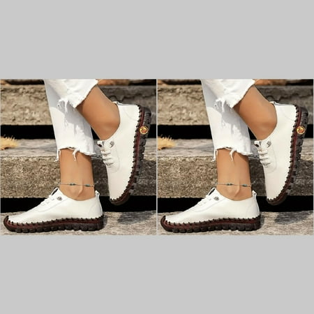 

SZGMKJ Women‘s Comfy Lace Up Low Top Sneakers - Soft Sole Faux Leather Walking Shoes
