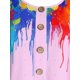 thumbnail image 3 of Tamaño de talla grande botón de pintura salpicadura de pintura Rosegal Camisetas tallas grandes, 3 of 5