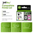 thumbnail image 4 of 67XL Ink Cartridge Black/Tri-Color Compatible for HP 67 Ink Cartridges for DeskJet 2700 2755e 2800 2855e 4155e 4255e 2755 2852e Envy 6000 6055e 6455e Printer (2-Pack), 4 of 8