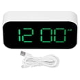 thumbnail image 1 of Verdant Touch L E D Reloj despertador digital LED Reloj despertador digital brillo ajustable 12/24 horas carcasa blanca fuente verde USB despertador para dormitorio oficina, 1 of 14