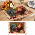 thumbnail image 6 of Retro Rooster Placemats Set of 4 Pastoral Animals Watercolor Botanical Place Mats Indoor Wipeable Table Mats Washable Cloth Dining Table Placemats for Kitchen Holiday Party Home Decor 13x19 Inch, 6 of 9