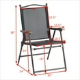 thumbnail image 4 of Set of 2 Patio Folding Sling Back Chairs Camping Deck Garden Pool Beach Black, 4 of 5