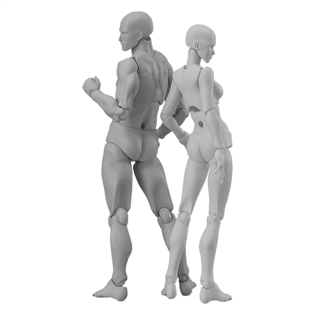 Drawing Figures for Artists, Action Figure Model Jointed Small Drawing Figure Model, Stop Motion Figure for Sketching B,1 set * stop motion figures,Grey