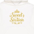 thumbnail image 3 of Inktastic Sweet Sixteen Birthday Crown Glitter Youth Hoodie Sweatshirt, 3 of 4