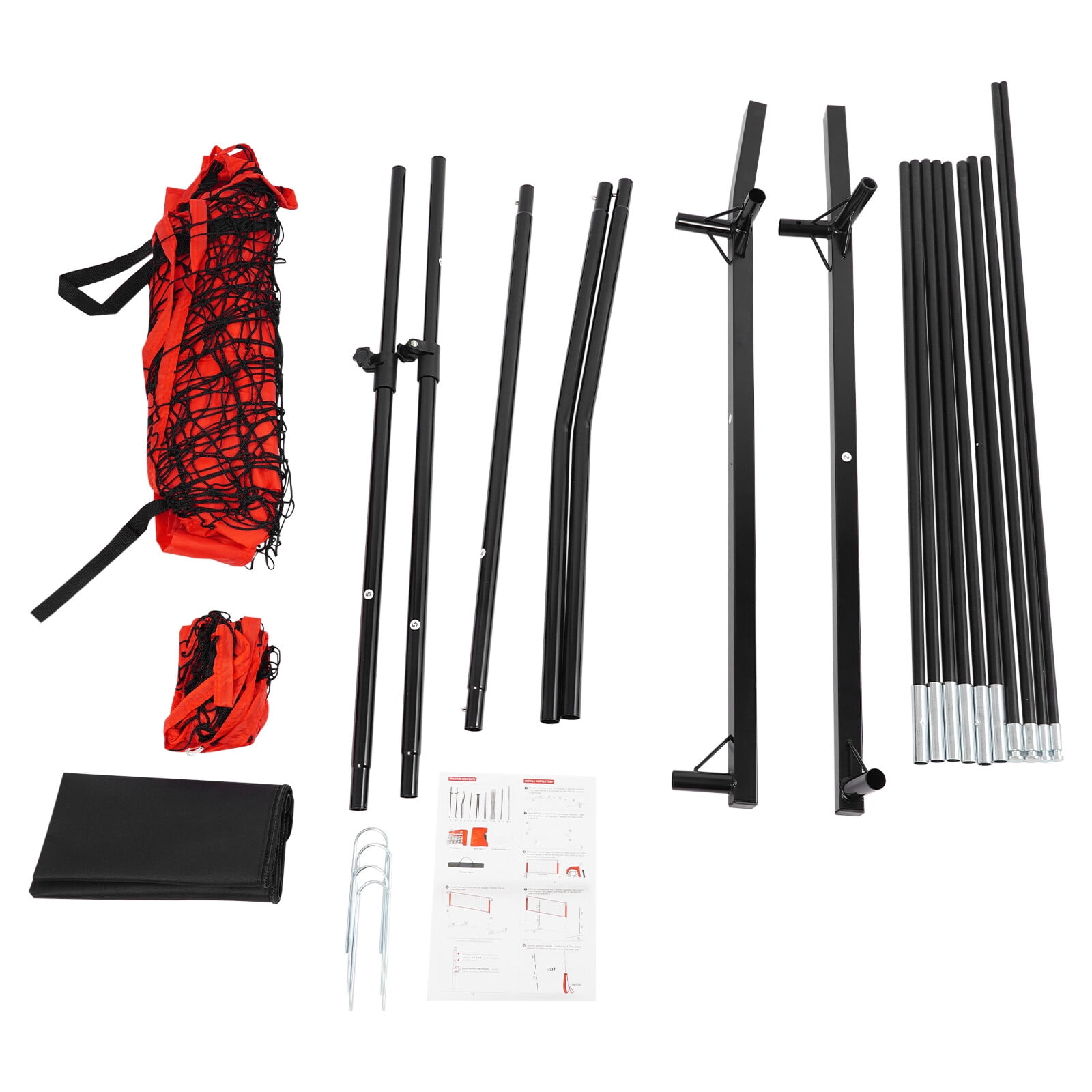 ToppiJoy Adjustable Volleyball Training Net Volleyball Practice Net Volleyball Trainer Equipment Net Red