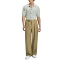 thumbnail image 2 of FEDTOSING Mens Linen Casual Dress Pants Old Money Pleated Baggy Wide Leg Vintage Relaxed Fit Trousers, 2 of 6