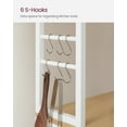 thumbnail image 5 of Coffee Bar, 31.5 Inches Bakers Rack for Kitchen with Storage, 6-Tier Kitchen Shelves with 6 Hooks, Microwave Stand, Industrial, Oak Colour and White, 5 of 8