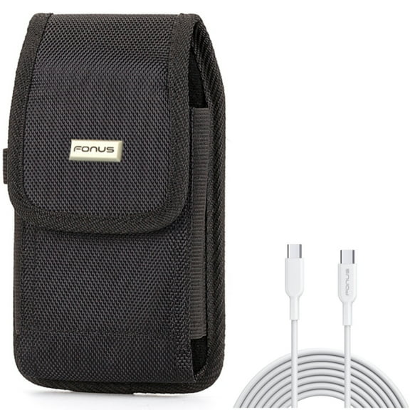 For Google Pixel 7/Pro/6a/6/Pro - 10ft Long Type-C Cable w Case Belt Clip, Fast Charger Cord PD Power, Rugged Holster Canvas for Google Pixel 7/Pro/6a/6/Pro Phones