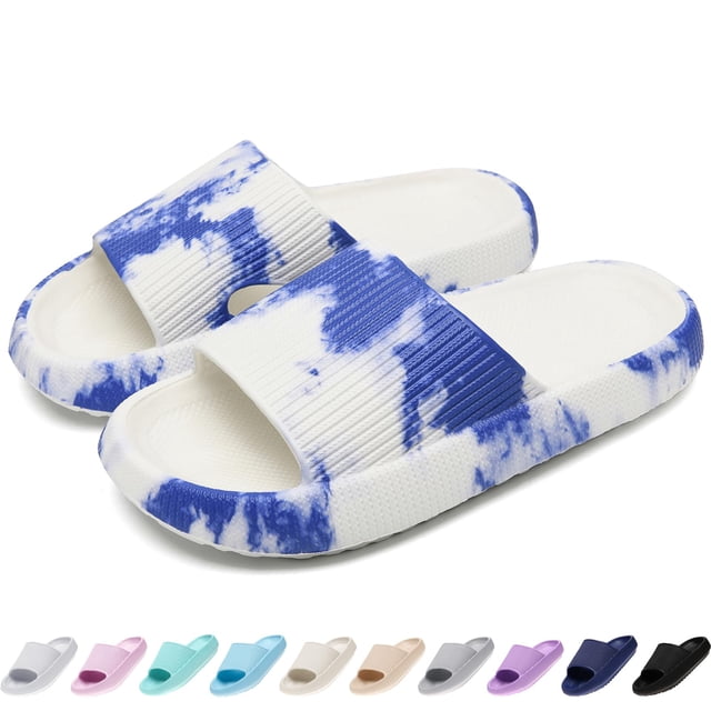Sandalias Rosyclo Cloud para Niños, Azules y Blancas Súper Suaves Antideslizantes