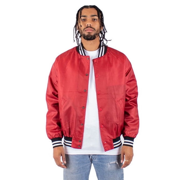 Shaka Wear Drop Ship Men's Varsity Bomber Jacket 2XL RED