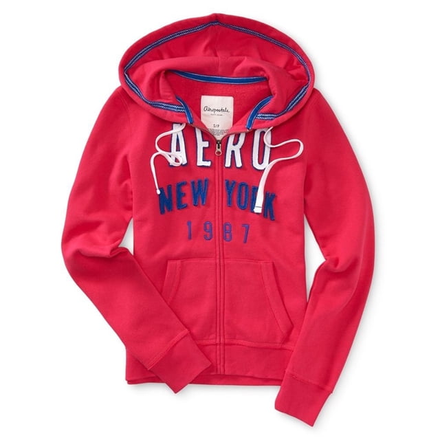 Aeropostale New York FZ Sudadera con capucha para mujer, rosa, mediano Aeropostale Sudadera