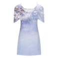 thumbnail image 2 of Robes à Épaules Dénudées pour Femmes Robes d'Été pour Femmes Imprimé Manches Courtes Épaules Dénudées Col Rond Robes Manches Courtes pour Femmes Robes d'Été Courtes pour Femmes, 2 of 5