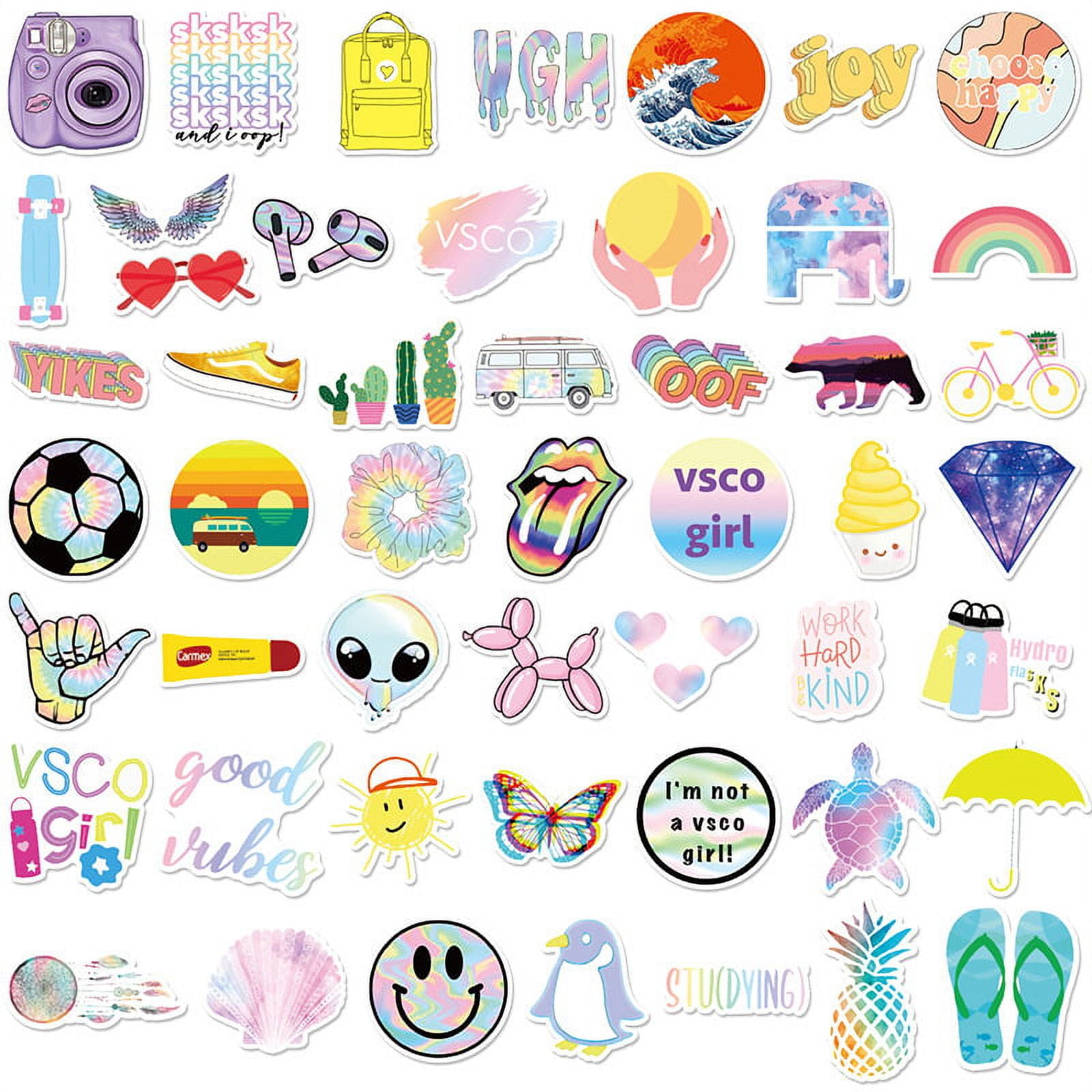 Funny Stickers for Adults Teens Neon Sticker Packs 50pcs, Icicrim Cool Stickers for Laptop Phone Luggage Waterproof Vinyl Stickers for Water Bottles