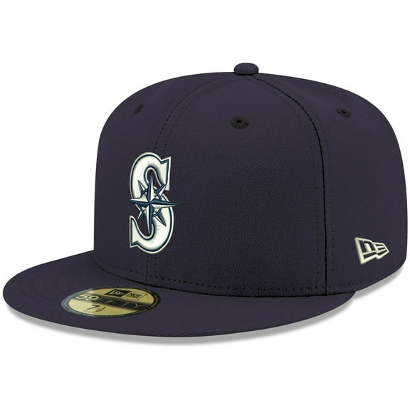 Men's New Era Navy Seattle Mariners White Logo 59FIFTY Fitted Hat