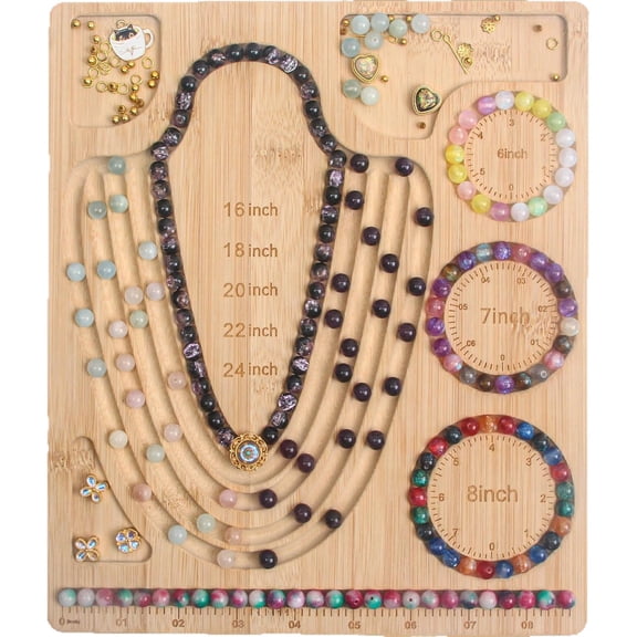 5 Different Styles Bead Board for Jewelry Making, Bamboo Beading Board for Jewelry Bracelet Making, DIY Bracelet Bead Board