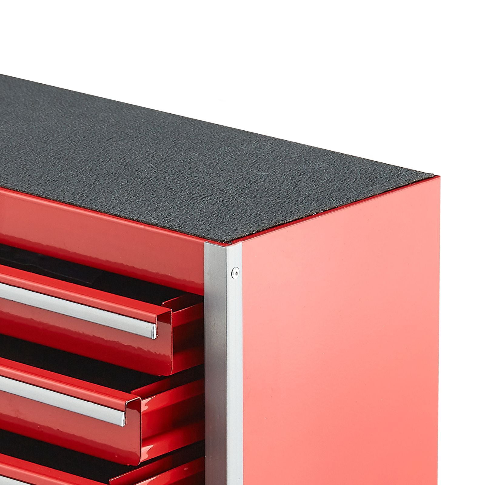 Metal Tool Box 8.6 Inch 5 Drawers 0.5mm Steel Powder Coated Red for Office Workshop Storage