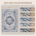 thumbnail image 5 of Roxstand 2'x3' Washable Entryway Rug, Vintage Non Slip Stain Resistant Small Accent Throw Kitchen Rugs, Blue, 5 of 10
