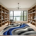thumbnail image 2 of ODIKA 8'x10' Machine Washable Non-Slip Area Rug, Abstract Blue High Traffic Rug, Blue, 956060, 2 of 7