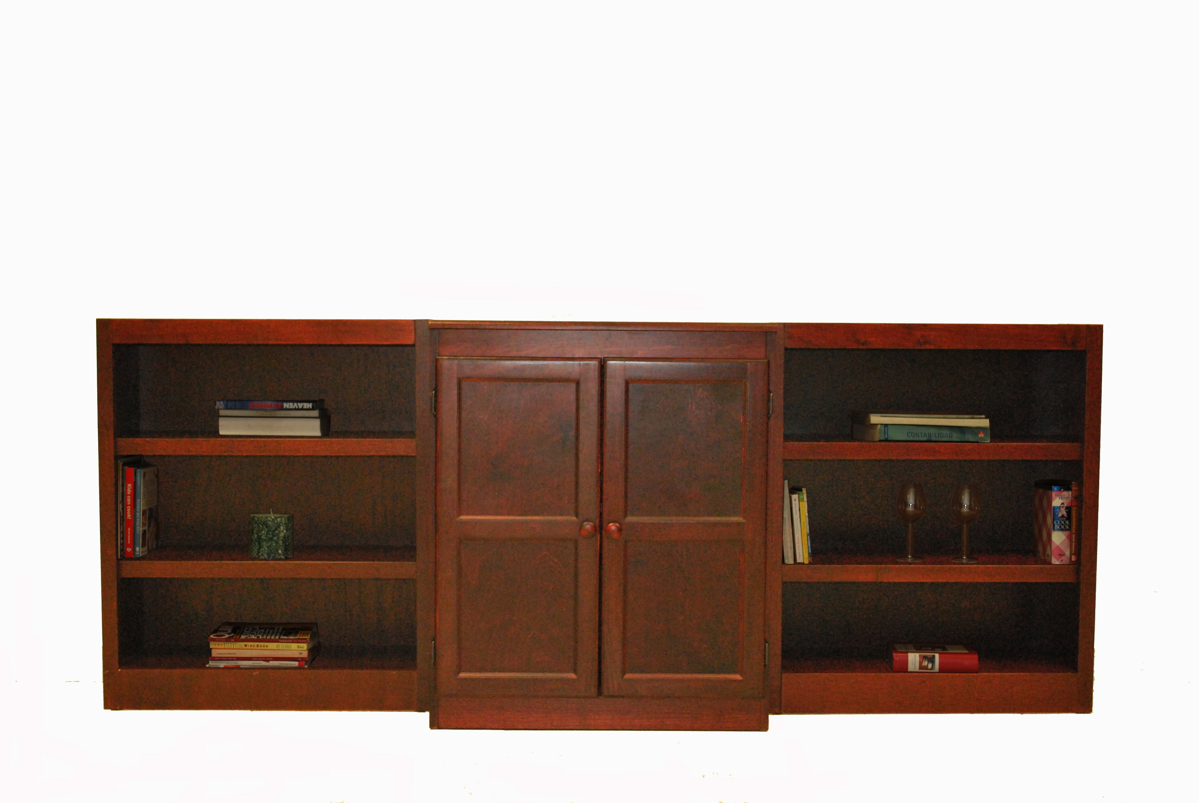 8 Shelf Bookcase Wall With Doors 36 Inch Tall Oak Finish 8 Shelf Bookcase Wall With Doors 36 Inch Tall Oak Finish Com