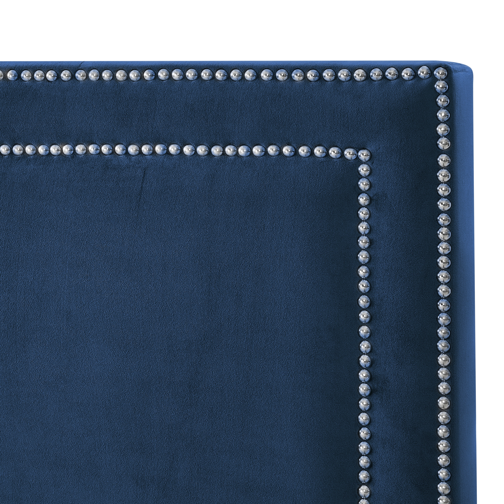 Inspired Home Reese Velvet Upholstered Headboard Platform Bed