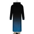 thumbnail image 4 of Afuyipoi Men Fleece Gradient Casual Hooded Pocket Pullover Long Sleeve Bathrobe Night Robe, Soft Gradient Long Sleeve Hooded With Pockets Bathrobe Blue M, 4 of 5