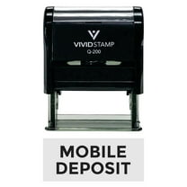 Vivid Stamp MOBILE DEPOSIT Self-Inking Office Rubber Stamp (Black) - Medium