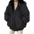 thumbnail image 2 of Jacket for Women Reversible Y2k Zip Up Hoodie Fleece Fur Winter Coat Cutecore Korean Clothes Black XL, 2 of 8