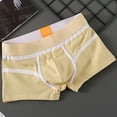 thumbnail image 2 of Odeerbi 2025 Stretch Briefs Seamless Briefs Men's Solid Color Boxer Large Size Mid Waist Boxer Briefs Beige, 2 of 3