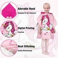 thumbnail image 3 of Toalla de playa con capucha para niños Growell Unicorn Pink 61 x 58 cm, 3 of 6