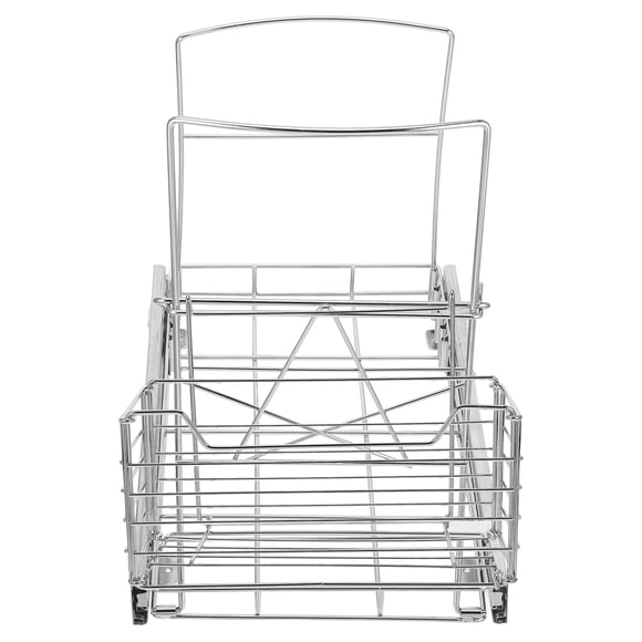 HOOWIFFY Pull Out Cabinet Organizer Stainless Steel Trash Sorting Kitchen Accessories 1Set