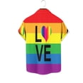 thumbnail image 4 of UVEASISHA Men Beach Shirts,Men's Short Sleeve Bowling Shirts Gay Pride Rainbow Summer Button Down Hawaiian Shirt Gift 2024 Clearance Sale,Multicolor M, 4 of 4