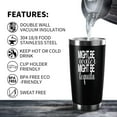 thumbnail image 2 of Might Be Water Might Be Tequila 20 Oz Insulated Tumblers with Lid & Straw,Tequila Gifts,Double Wall Stainless Steel Wine Tumbler Coffee Mug | Novelty Birthday Christmas Gifts Idea (Black), 2 of 6