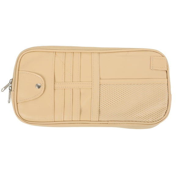 ITSELFER Car Sun Visor Organizer with Multiple Storage Pockets for Documents, Registration, Cards, and Accessories Holder
