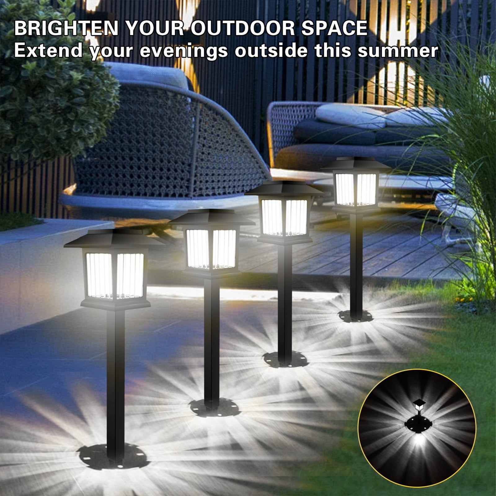 Specollect Clearance 10Pcs Solar Lights Outdoor Waterproof,LED Solar Garden Lights,Garden Decor for Yard,Patio,Landscape,Pathway,Flower Bed