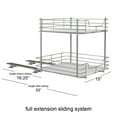 thumbnail image 3 of Household Essentials Glidez Steel Pull-Out/Slide-Out Storage Organizer with Plastic Liners for Under Cabinet or Wire Shelf  Use - 2-Tier Design - Fits Standard Size Cabinet or Shelf, Brushed Silver, 3 of 10