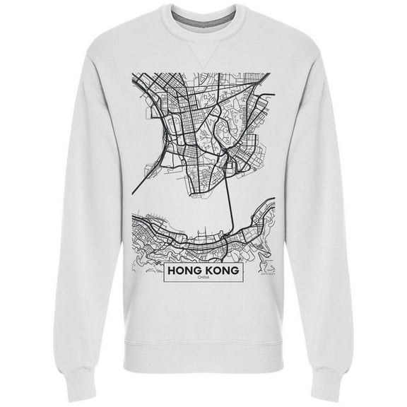 Map City Hong Kong Sweatshirt Men -Image by Shutterstock, Male XX-Large