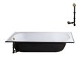 thumbnail image 5 of Streamline L-104-06-R-BGL 60 in. x 30 in. Porcelain-Enameled Steel Alcove Bathtub in Glossy White, With External Right Drain in Brushed Gold, 5 of 12