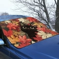 thumbnail image 3 of FOR U DESIGNS Cat Maple Leaf Print Thicken Car Windshield Snow Cover, All-Weather Auto Winter Frost Cover Waterproof Sunshade Snow Cover, 55.9 × 37.7 inches, Fits Truck, Van, SUV, 3 of 6
